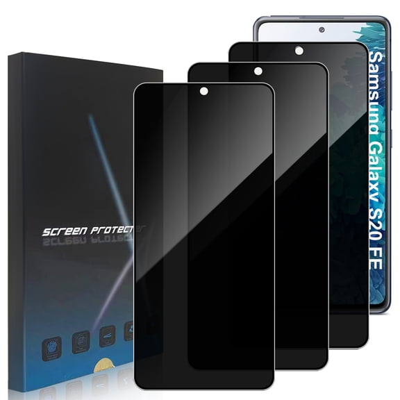 ZYQEEE Privacy Screen Protector for Samsung Galaxy S20 FE 6.5", Scratch Resistant Anti-Spy Tempered Glass Film, Bubble Free, Easy Installation,Case Friendly,3 Pack