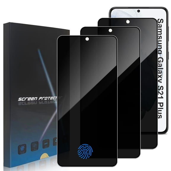 ZYQEEE Privacy Screen Protector Tempered Glass for Samsung Galaxy S21 Plus 5G - Scratch Resistant Protective Film - Easy Installation Edge to Edge Protection - Bubble Free