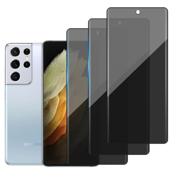 ZYQEEE Privacy Screen Protector Tempered Glass for Samsung Galaxy S21 Ultra - Scratch Resistant Protective Film - Easy Installation Edge to Edge Protection - Bubble Free