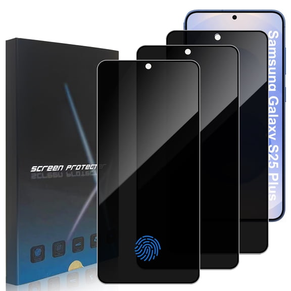ZYQEEE Privacy Screen Protector for Samsung Galaxy S25 Plus 5G 6.7", Scratch Resistant Anti-Spy Tempered Glass Film, Bubble Free, Easy Installation,Case Friendly,3 Pack