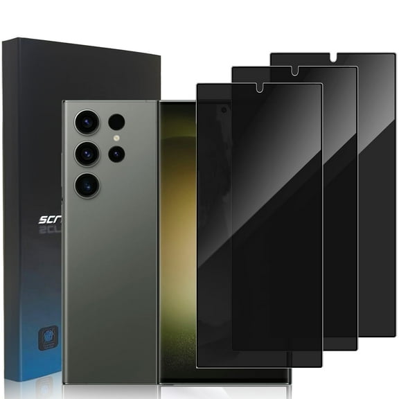 ZYQEEE Privacy Screen Protector for Samsung Galaxy S23 Ultra 5G 6.8", Scratch Resistant Anti-Spy Tempered Glass Film, Bubble Free, Easy Installation,Case Friendly,3 Pack