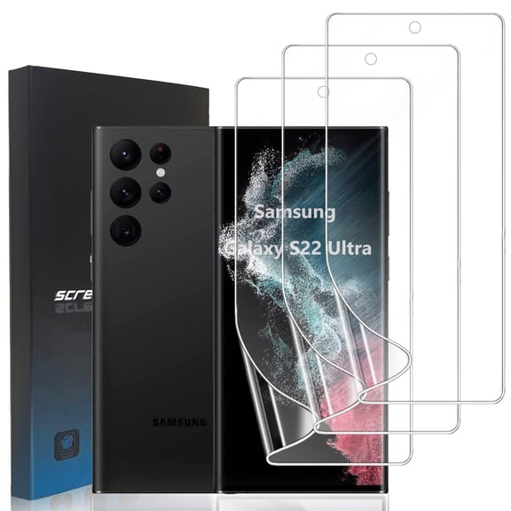 ZYQEEE [3 Pack] Clear Screen Protector for Samsung Galaxy S22 Ultra 5G 6.8", Soft TPU Protective Film [Not Tempered Glass],Support Fingerprint,Case Friendly