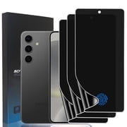 ZYQEEE Privacy Screen Protector for Samsung Galaxy S24 5G, Anti-Spy TPU Protective Film,Support Fingerprint Unlock,Curved Coverage [Not Tempered Glass], 3 Pack