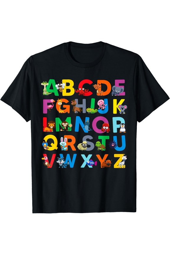 Zoo Animal Alphabet ABCs Animals Learning A-Z ABC Letters T-Shirt, Unisex T-Shirt