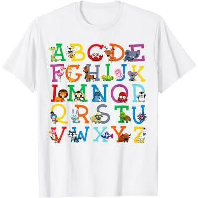 Zoo Animal Alphabet ABCs Animals Learning A-Z ABC Letters T-Shirt ...