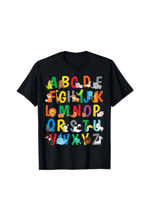 Zoo Animal Alphabet Shirt ABCs Learning for Boys Girls T-Shirt