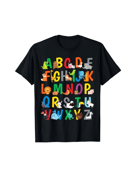 Zoo Animal Alphabet Shirt ABCs Learning for Boys Girls T-Shirt