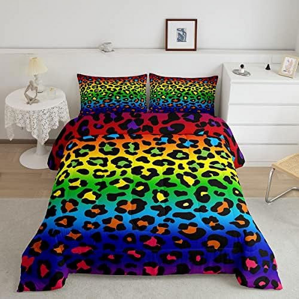 Zoo Animal Comforter Set Cute Wild Animals Bedding Set Cartoon Safari Wild Print Comforter for
