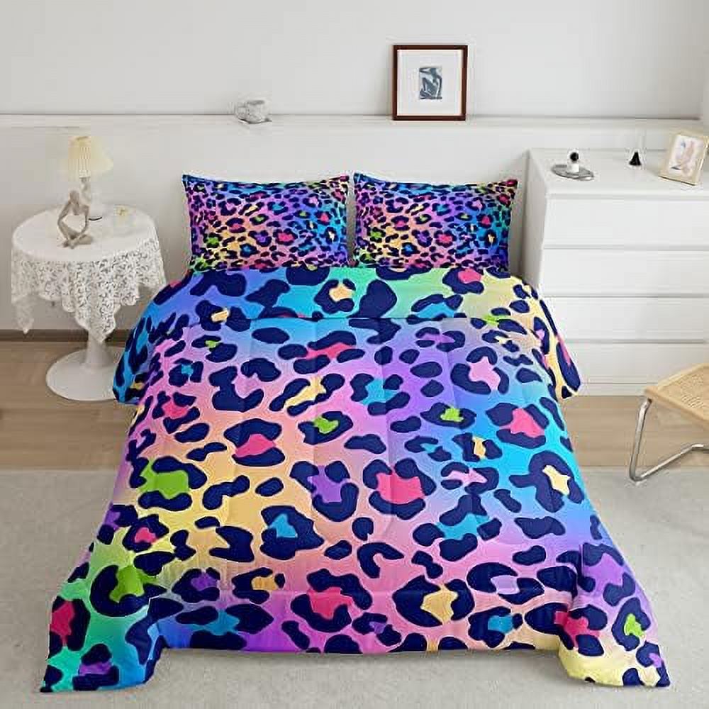 Zoo Animal Comforter Set Cute Wild Animals Bedding Set Cartoon Safari Wild Print Comforter for