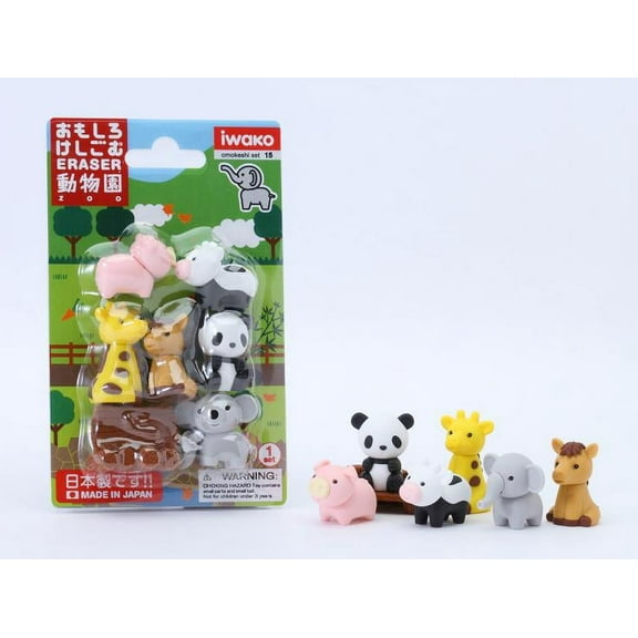 Zoo Animal Eraser Card