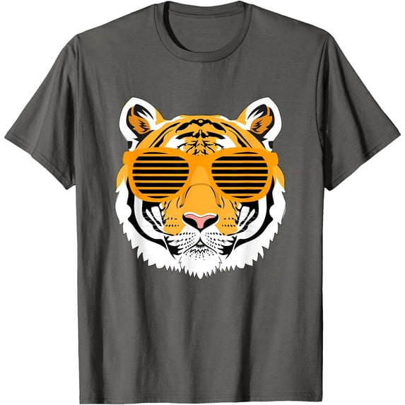Zoo Animal Gift Idea Tiger Softstyle Unisex T-Shirt,Charcoal Color,Size YM
