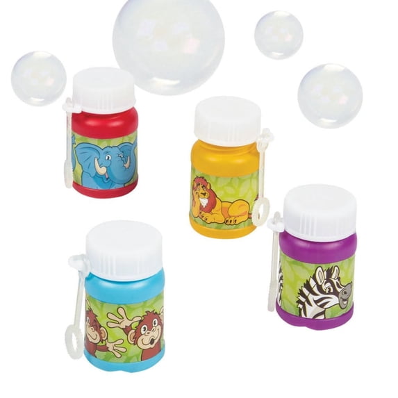 Zoo Animal Mini Bubble Bottles - Toys - 24 Pieces