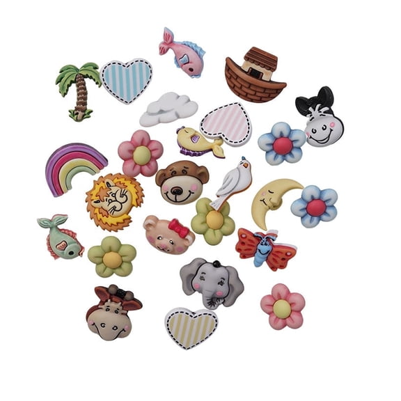 Zoo Animal Novelty Buttons: 50-Piece Assortment for Crafts, Sewing & DIY Projects with Lions, Elephants