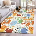 thumbnail image 1 of Zoo Animals Area Rug 4x6 Washable Rug Non Slip Cute Funny Elephant Tiger Cartoon Large Area Rug Indoor Floor Carpet for Entryway Bedroom Kitchen Living Room Home Office Dining Room Nursery, 1 of 8