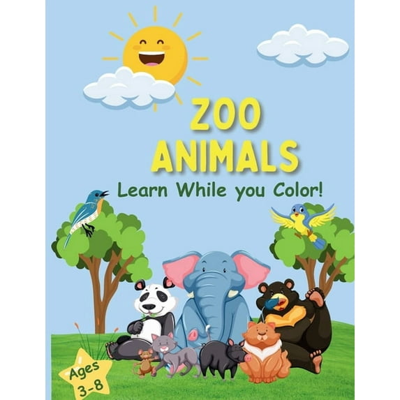 Zoo Animals Coloring Book, (Paperback)