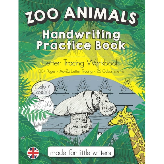 Handwriting Books Zoo Animals Handwriting Practice Book: Letter Tracing Workbook For Reception KS1 & KS2, Book 1, (Paperback)