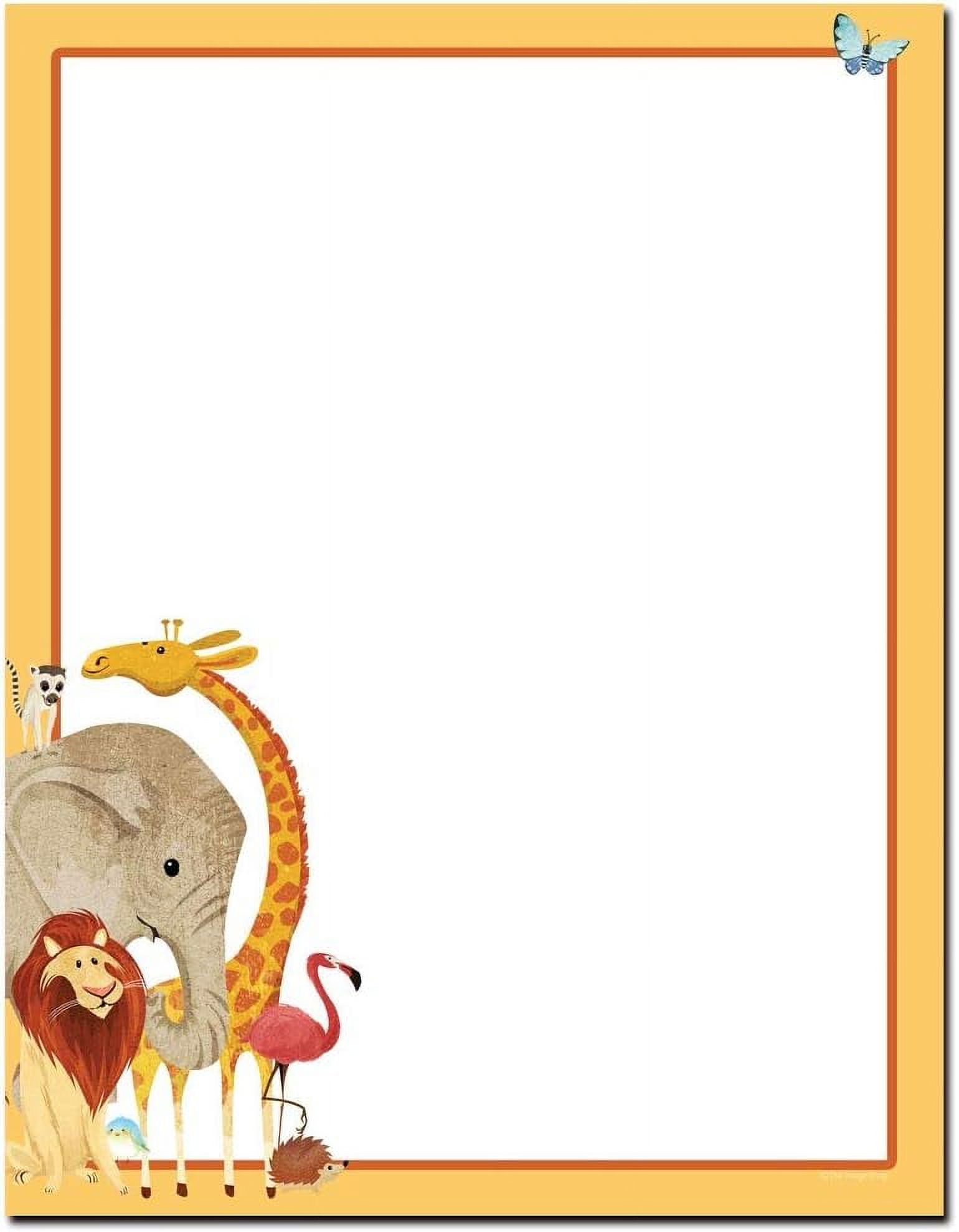 Zoo Animals Letterhead Letterhead Laser & Inkjet Printer Paper (100