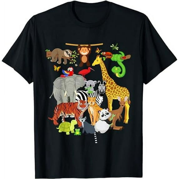 Zoo Animals Wildlife Birthday Party Zoo Day 26 Animals T-Shirt