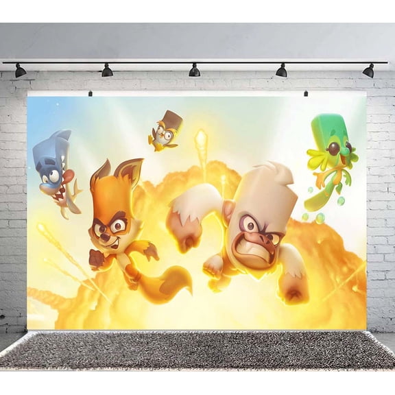 Zoo Battle Arena Backdrop Banner Party Supplies Poster Movie Theme Background for Photography Kids Birthday Decorations