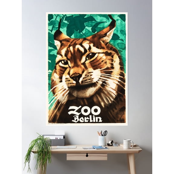 Zoo Berlin 1930 German Art Deco Style Advertisement Poster By Ludwig Hohlwein Poster Wall Art, Modern Wall Decor For Living Room Bedroom, 16x24 UNFRAMED