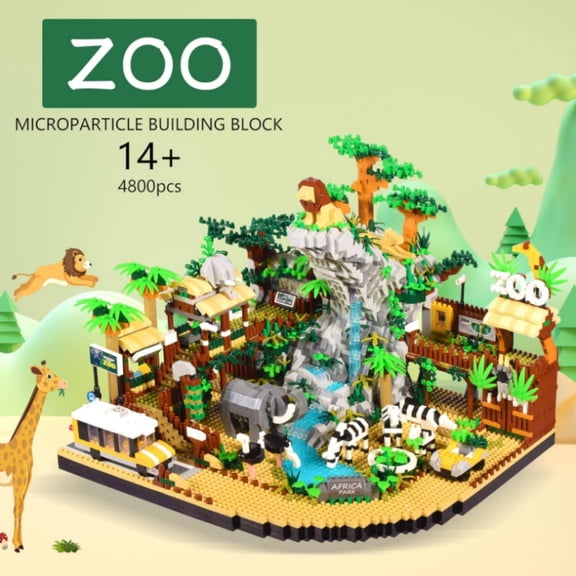 Zoo Building Miniature Building Block Set - 4,800 pieces, Zoo Mini building block model Set toys