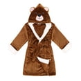 thumbnail image 1 of Zoo Crew Fuzzy Sherpa Lined Hooded Animal Bathrobe,Bear,S(1-3 Years), 1 of 4