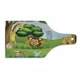 thumbnail image 1 of Zoo Cutting Board, Animals in the Forest Cartoon Illustration Safari Jungle Ecosystem Greenery, Decorative Tempered Glass Cutting and Serving Board, Wine Bottle Shape, Multicolor, by Ambesonne, 1 of 1