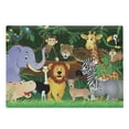 thumbnail image 1 of Zoo Cutting Board, Animals in the Jungle Funny Expressions Exotic Comic Cheer Natural Habitat Illustration, Decorative Tempered Glass Cutting and Serving Board, Large Size, Multicolor, by Ambesonne, 1 of 1