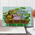 thumbnail image 1 of Zoo Cutting Board, Cartoon Style Pattern of Several Happy Animals of Zoo Fresh Plants Grass Trees Cheerful, Decorative Tempered Glass Cutting and Serving Board, Large Size, Multicolor, by Ambesonne, 1 of 1