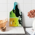 thumbnail image 1 of Zoo Cutting Board, Colorful Nature Abstraction Butterflies Birds Rural Safari, Decorative Tempered Glass Cutting and Serving Board, Wine Bottle Shape, Multicolor, by Ambesonne, 1 of 1