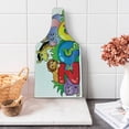 thumbnail image 1 of Zoo Cutting Board, Zoo Sign with Various Animals Mascot Cartoon Characters Playful Room Print, Decorative Tempered Glass Cutting and Serving Board, Wine Bottle Shape, Multicolor, by Ambesonne, 1 of 1