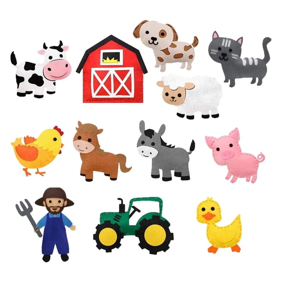 Zoo Felt Animal Sewing Kits Stuffed Animals Set Felt Animals Felt Felt Plush Ornaments Set for Beginner Girls Boys Teens style D