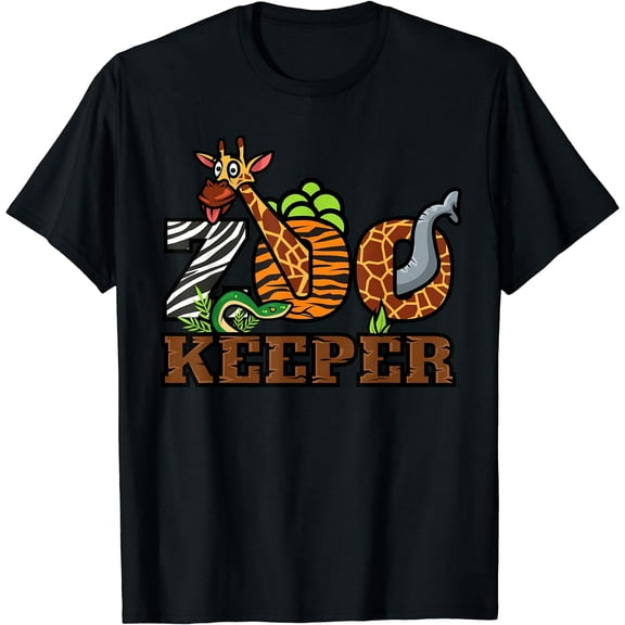 Zoo Keeper Funny Jungle Safari Animal Lover Short Sleeve T-Shirt Black Casual Tee Unisex