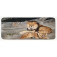 thumbnail image 1 of Zoo Kitchen Mat, Male and Female Lions Basking in the Sun Wild Cats Habitat King of Jungle, Plush Decorative Kitchen Mat with Non Slip Backing, 47" X 19", Pale Brown Grey Yellow, by Ambesonne, 1 of 1