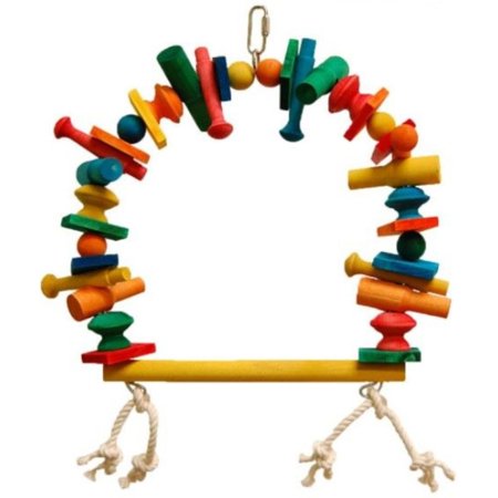 Zoo Max Wooden Blocks Bird Perch Toy with 100% Cotton Rope Quick Link