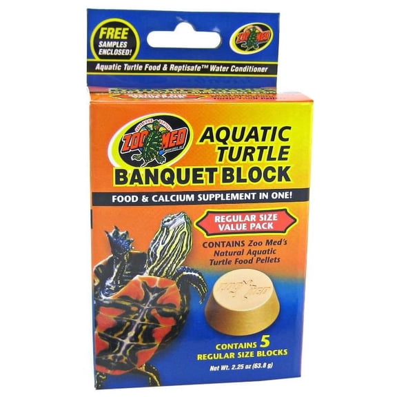 Zoo Med Aquatic Turtle Banquet Block Food and Calcium Supplement Treat [Food & Treats] Regular - 30 count