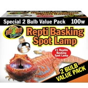 Zoo Med Repti Basking Spot Lamps 100W Unique Patented Double Reflector Beam 2Pk