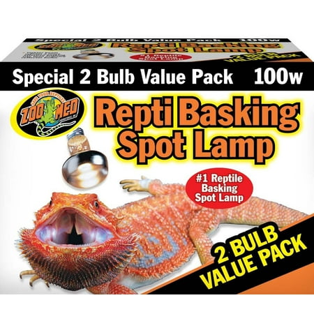 Zoo Med Repti Basking Spot Lamps 100W Unique Patented Double Reflector Beam 2Pk