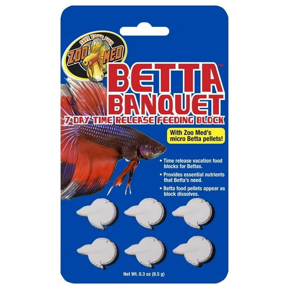 Zoo Med Betta Banquet 7 Day Time Release Feeding Block [Food & Treats] 6 count