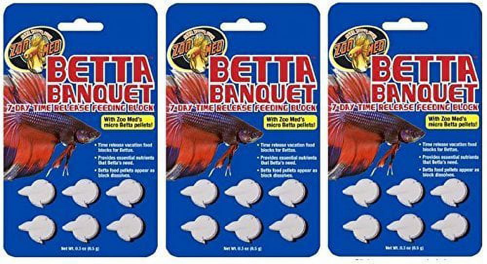 Zoo Med Betta Banquet Blocks 3 Pack of 6 Card Walmart