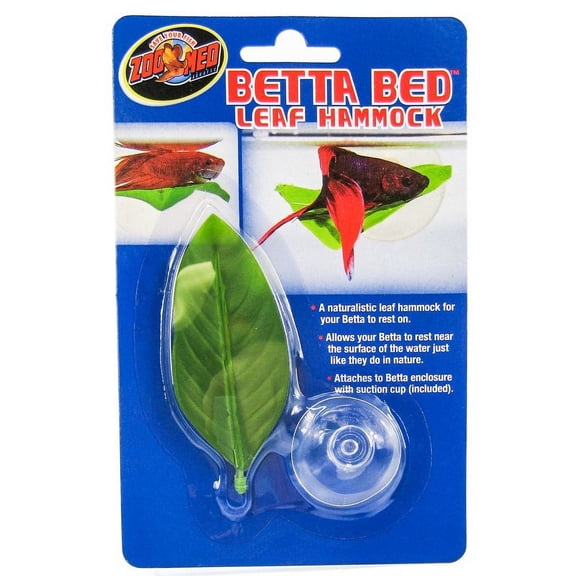 Zoo Med Betta Bed Leaf Hammock for Bettas to Rest On [Habitat, Aquarium Supplies] Medium - 12 count