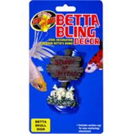 Zoo Med Betta Bling Skull Sign Decor 1 Pack