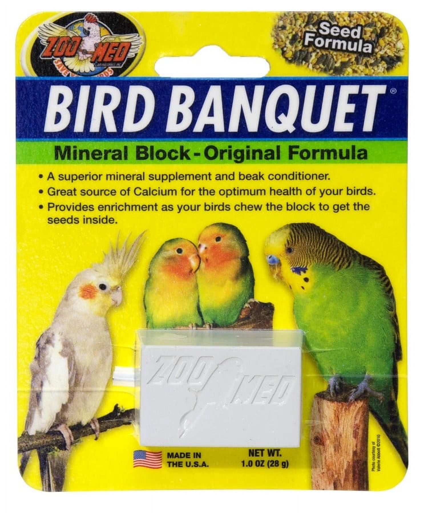 Zoo Med Bird Banquet Mineral Block Original Seed Formula [Food & Treats] 3 oz (3 x 1 oz)