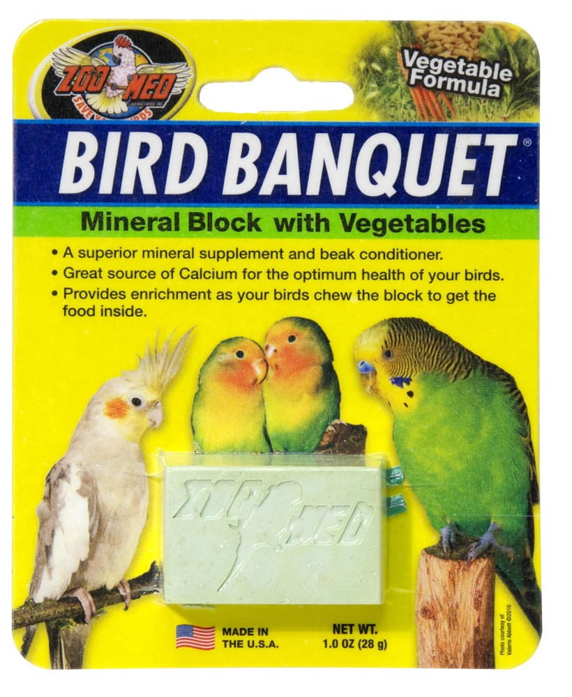 Zoo Med Labs Supplement Bird Banquet Mineral Block Veggie Formula Small Calcium