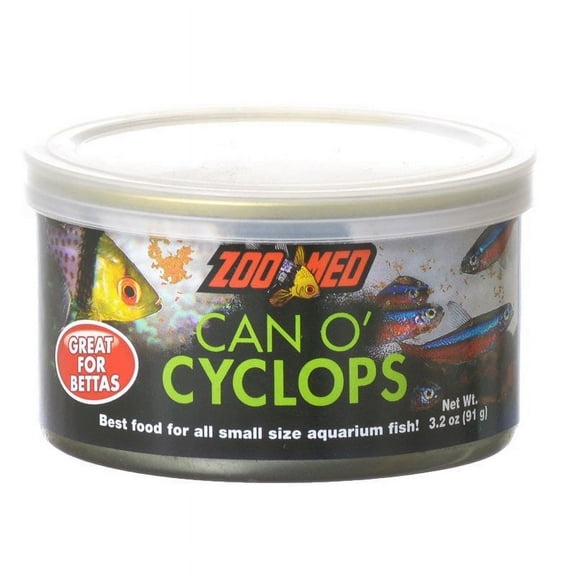 Zoo Med Can O' Cyclops for Small Aquarium Fish [Aquarium Betta Food, Aquarium Tropical Fish Food, Aquarium Supplies] 3.2 oz