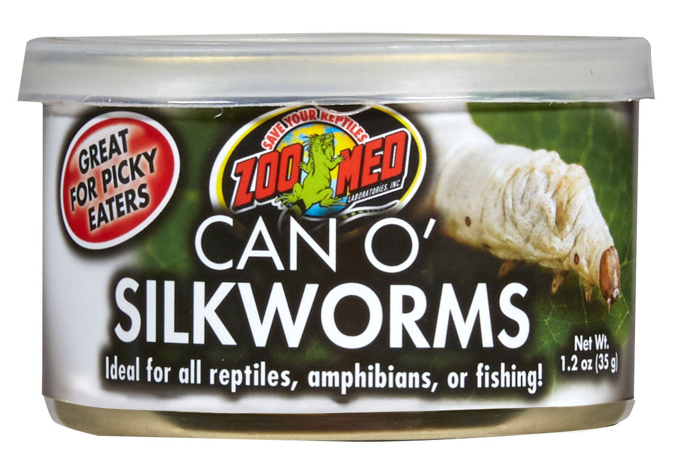 Zoo Med Can O' Silkworms for Reptiles and Amphibians [Reptile Crickets and Insects, Reptile Supplies] 4 count
