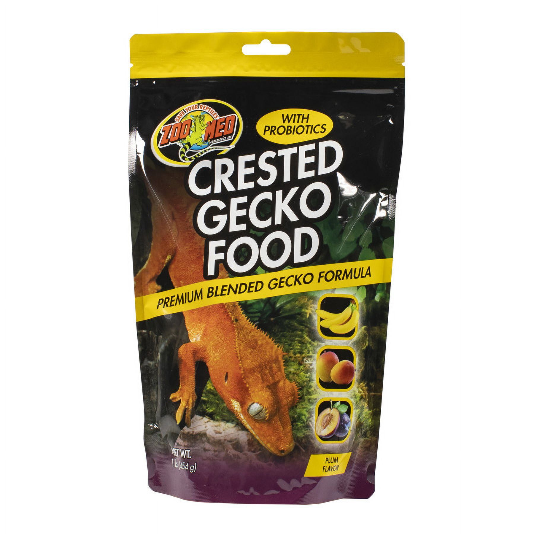 Zoo Med Crested Gecko Food with Probiotics Premium Blended Gecko Formula Plum Flavor Reptile Gecko Food Wholesale Reptile Clearance Reptile