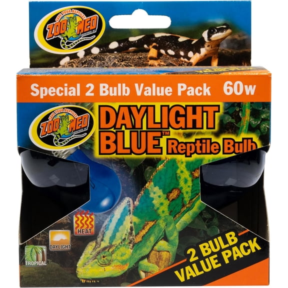 Zoo Med Daylight Reptile Bulb Blue - 2 count (60 watt)