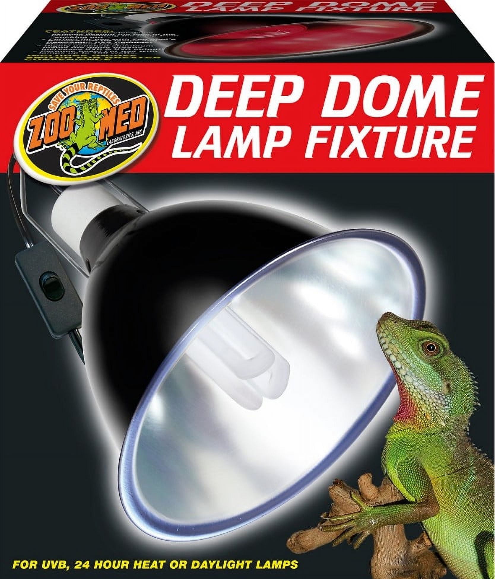 Zoo Med Deep Dome Lamp Fixture 8.5" Wide [Bird Lighting, Reptile Lamp Fixture, Reptile Supplies] 1 count