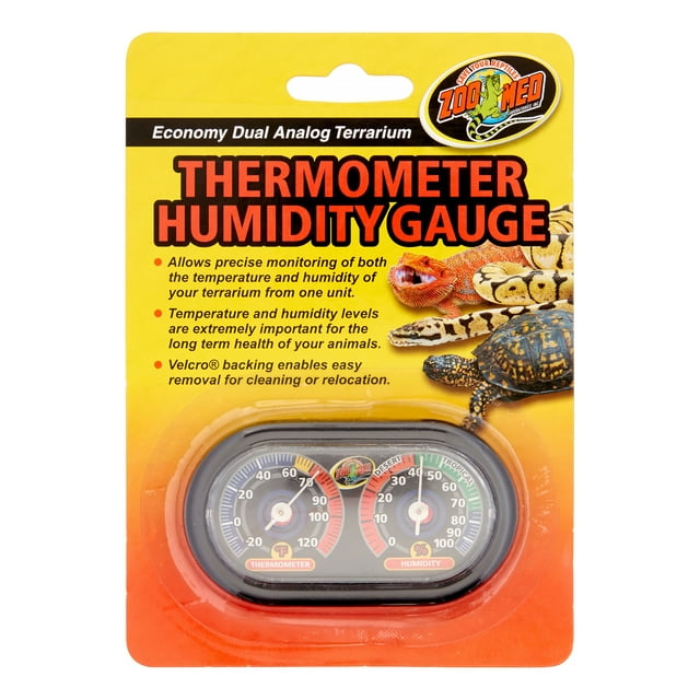 Zoo Med Economy Dual Analog Terrarium Thermometer Humidity Gauge